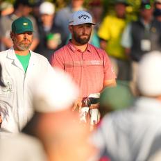 Golf: The Masters: Jon Rahm and his caddie Adam Hayes in action, look on during Sunday play at Augusta National. 
Augusta, GA 4/9/2023 
CREDIT: Erick W. Rasco (Photo by Erick W. Rasco/Sports Illustrated via Getty Images) 
(Set Number: X164335 TK8)