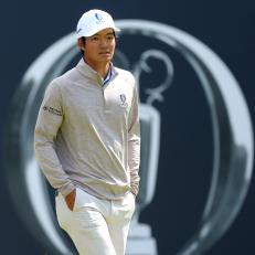 HOYLAKE, ENGLAND - JULY 20: Taichi Kho of Hong Kong walks on the 1st tee on Day One of The 151st Open at Royal Liverpool Golf Club on July 20, 2023 in Hoylake, England. (Photo by Andrew Redington/Getty Images)