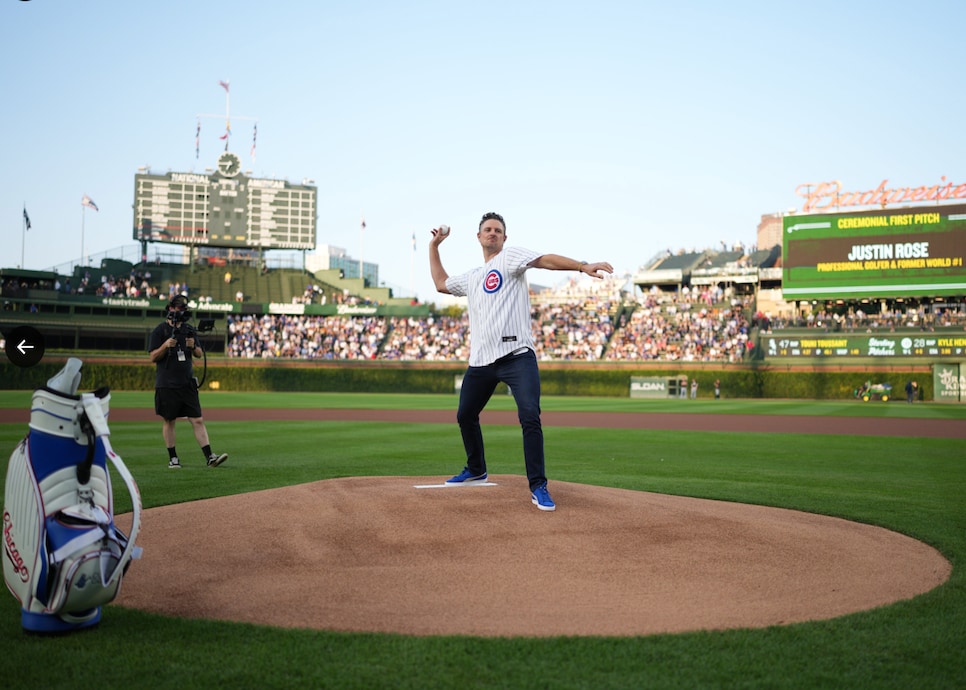 Justin Rose's hysterical Cubs first pitch, avoids 'viral embarrassment