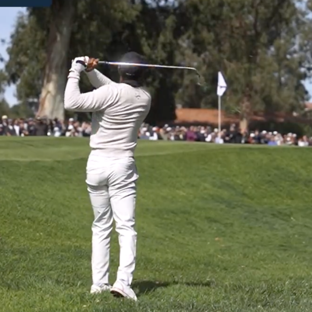 Tiger Woods flashes vintage short game with filthy flop shot