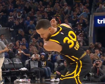 Stephen Curry busts out golf celebration during game, looks ready to defend Tahoe title