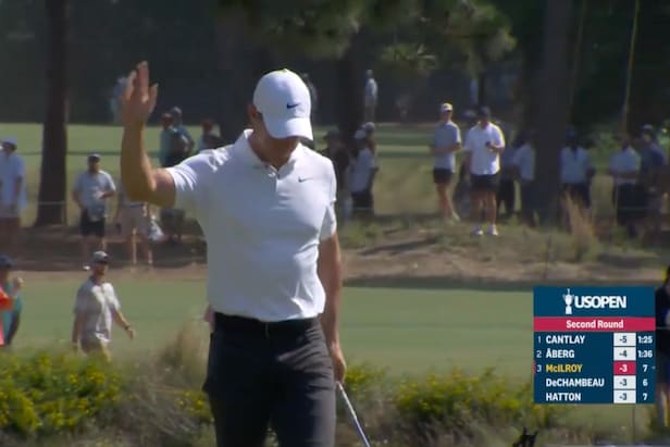 us.-open-2024:-watch-rory-mcilroy-putt-one-off-the-green(!)—and-still-make-par(!!)