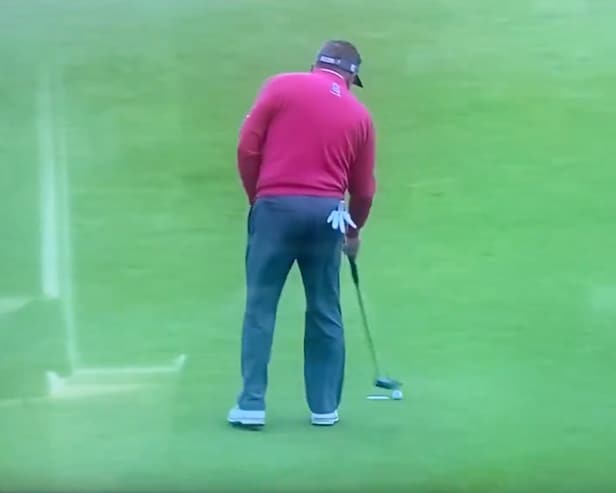 Watch a former Ryder Cupper completely whiff on a tap-in at the Senior Open Championship