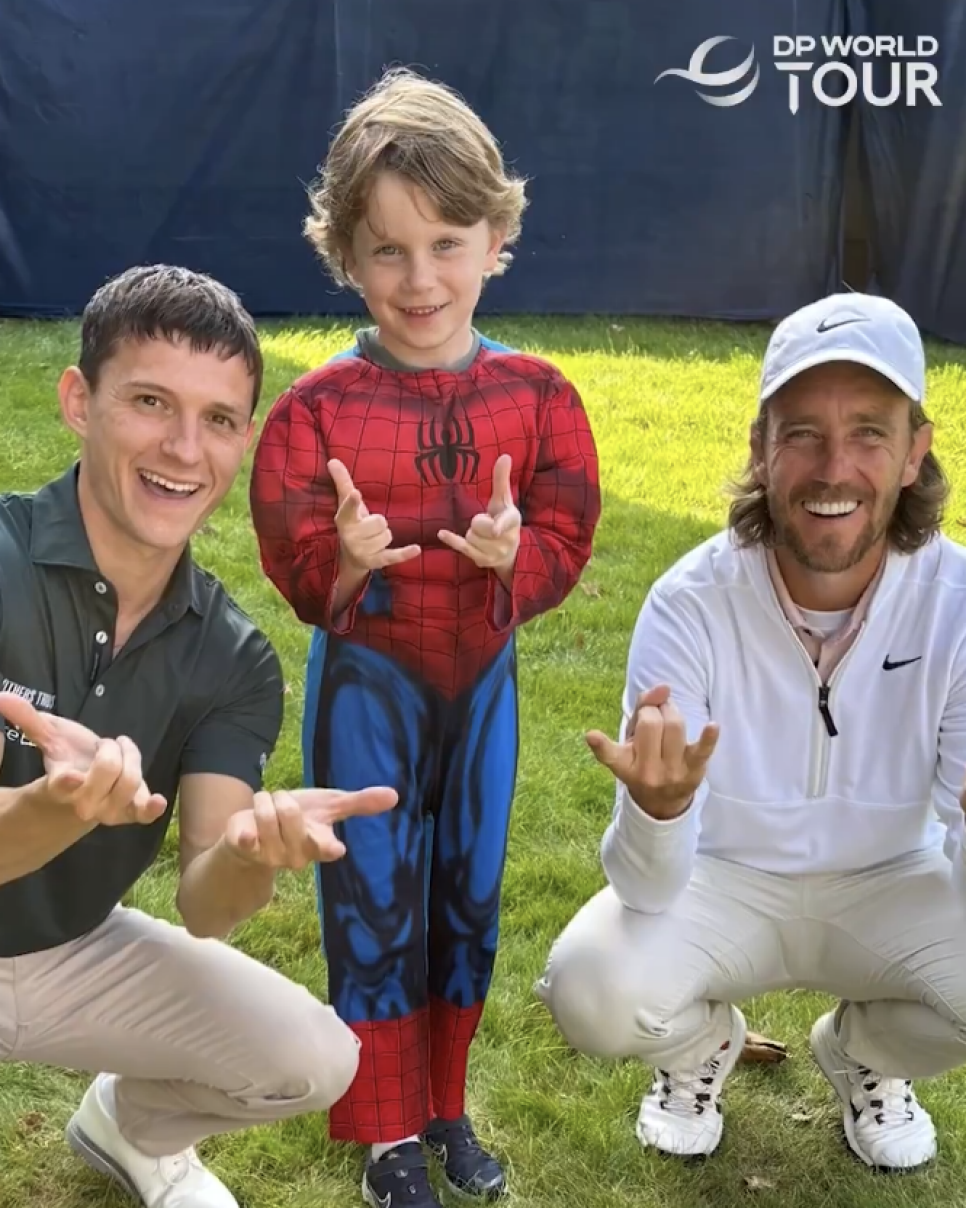 Tommy Fleetwood’s son dressed as Spider-Man while meeting the actual Spider-Man was adorable – Australian Golf Digest