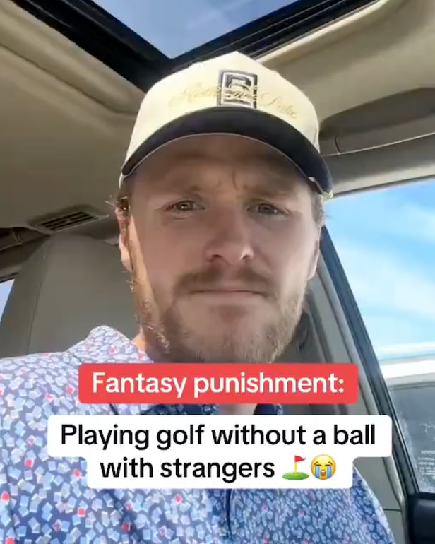 Watch a Golfer have to perform the most awkward fantasy football punishment ever