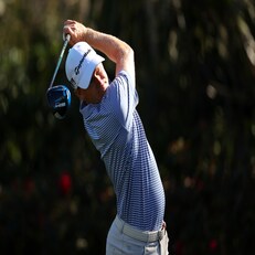 PONTE VEDRA BEACH, FLORIDA - MARCH 11: Adam Long of the United States plays his shot from the 14th tee during the first round of THE PLAYERS Championship on THE PLAYERS Stadium Course at TPC Sawgrass on March 11, 2021 in Ponte Vedra Beach, Florida. (Photo by Kevin C. Cox/Getty Images)