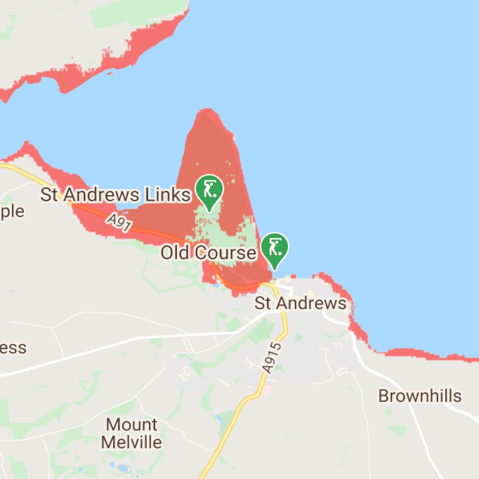 St Andrews Scotland Map St. Andrews Could Be Underwater By 2050, According To A Climate-Change  Study | Golf News And Tour Information | Golfdigest.com