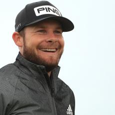 KAEC, SAUDI ARABIA - FEBRUARY 05: Tyrrell Hatton of England looks on before playing his tee shot on the 2nd hole during Day Two of the Saudi International powered by SoftBank Investment Advisers at Royal Greens Golf and Country Club on February 05, 2021 in King Abdullah Economic City, Saudi Arabia. (Photo by Andrew Redington/WME IMG/WME IMG via Getty Images )