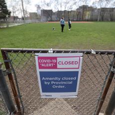 Toronto, ON- April 23  -   The City of Torontos new COVID-19 *Alert* Closed sign point to the Provincial Order as the reason why the amenities are closed.   Ontario tightens restrictions to slow the spread of the COVID-19 pandemic in Toronto. April 23, 2021.        (Steve Russell/Toronto Star via Getty Images)