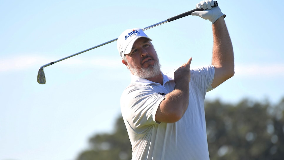 SEA ISLAND, GA - NOVEMBER 21: Boo Weekley plays a tee shot on the third hole during the first round of The RSM Classic at Sea Island Resort Seaside Course on November 21, 2019 in Sea Island, Georgia. (Photo by Stan Badz/PGA TOUR via Getty Images)