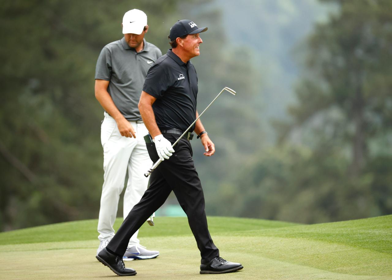 Jared Tilton. phil-mickelson-masters-2021-friday-happy-stride. 