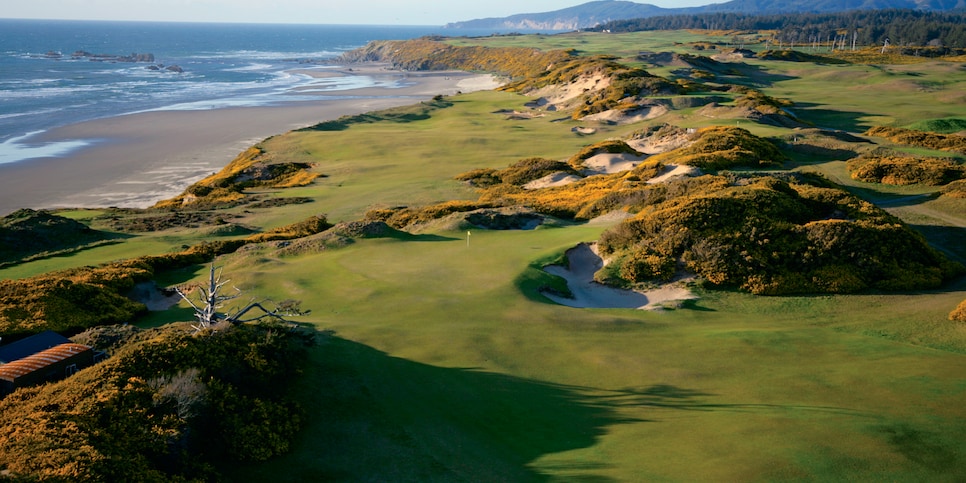 Pacific Dunes' third green and 13th fairway.