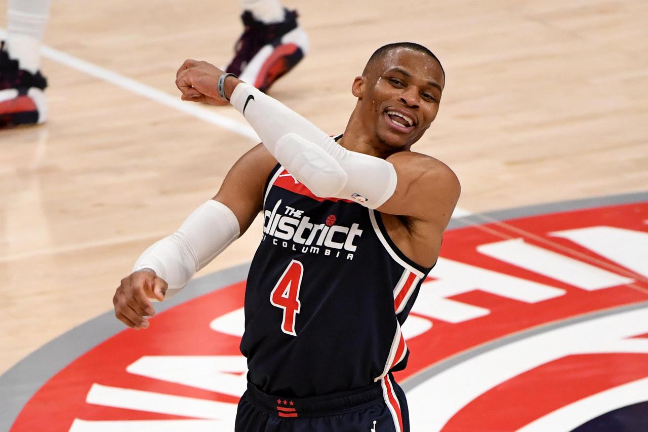 Washington Wizards' Russell Westbrook has 21 boards, 24 assists vs. Pacers,  securing triple-double average for fourth time in career - ESPN