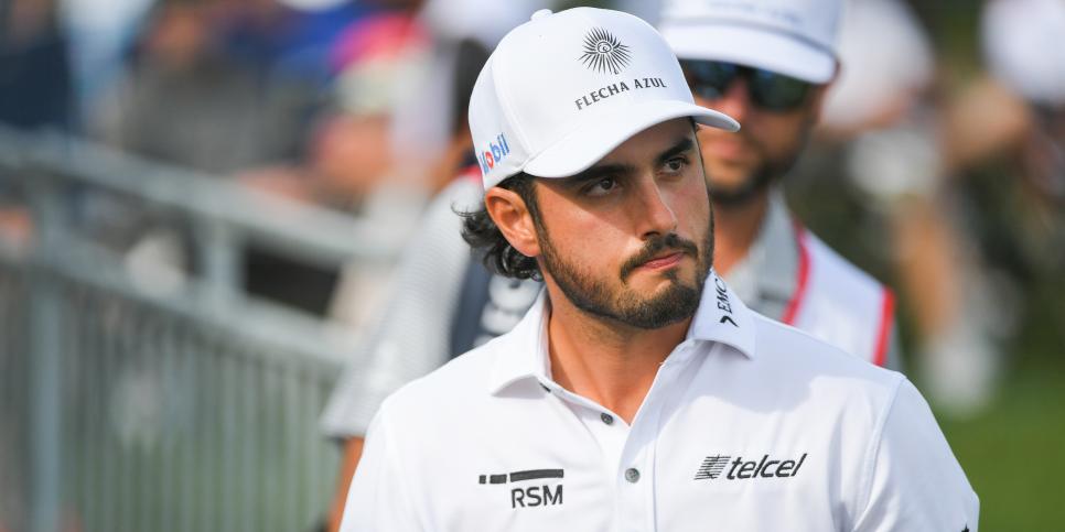 CHARLOTTE, NC - MAY 09: Abraham Ancer of Mexico walks off the 18th green during the final round of the Wells Fargo Championship at Quail Hollow Club on May 9, 2021 in Charlotte, North Carolina. (Photo by Ben Jared/PGA TOUR via Getty Images)