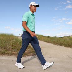 KIAWAH ISLAND, SOUTH CAROLINA - MAY 20: Collin Morikawa of the United States walks to the tenth tee during the first round of the 2021 PGA Championship at Kiawah Island Resort's Ocean Course on May 20, 2021 in Kiawah Island, South Carolina. (Photo by Jamie Squire/Getty Images)