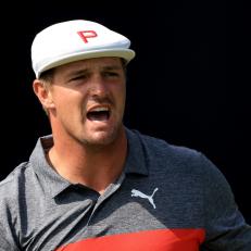 SAN DIEGO, CALIFORNIA - JUNE 17: Bryson DeChambeau of the United States reacts to his tee shot on the seventh hole during the first round of the 2021 U.S. Open at Torrey Pines Golf Course (South Course) on June 17, 2021 in San Diego, California. (Photo by Sean M. Haffey/Getty Images)