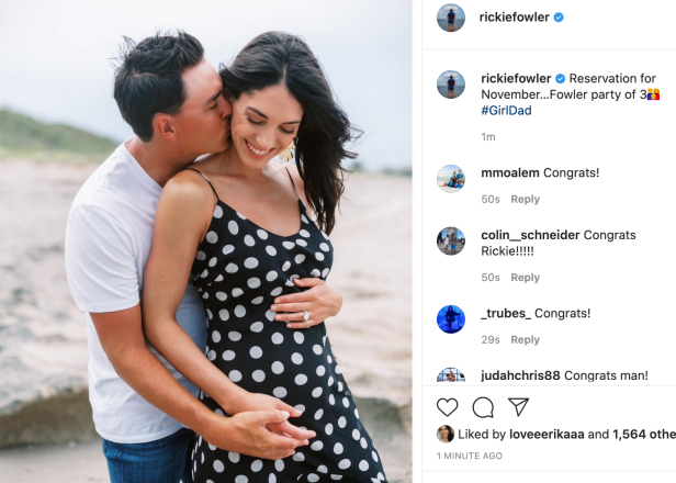 Rickie Fowler announces his wife Allison Stokke is pregnant with a girl ...