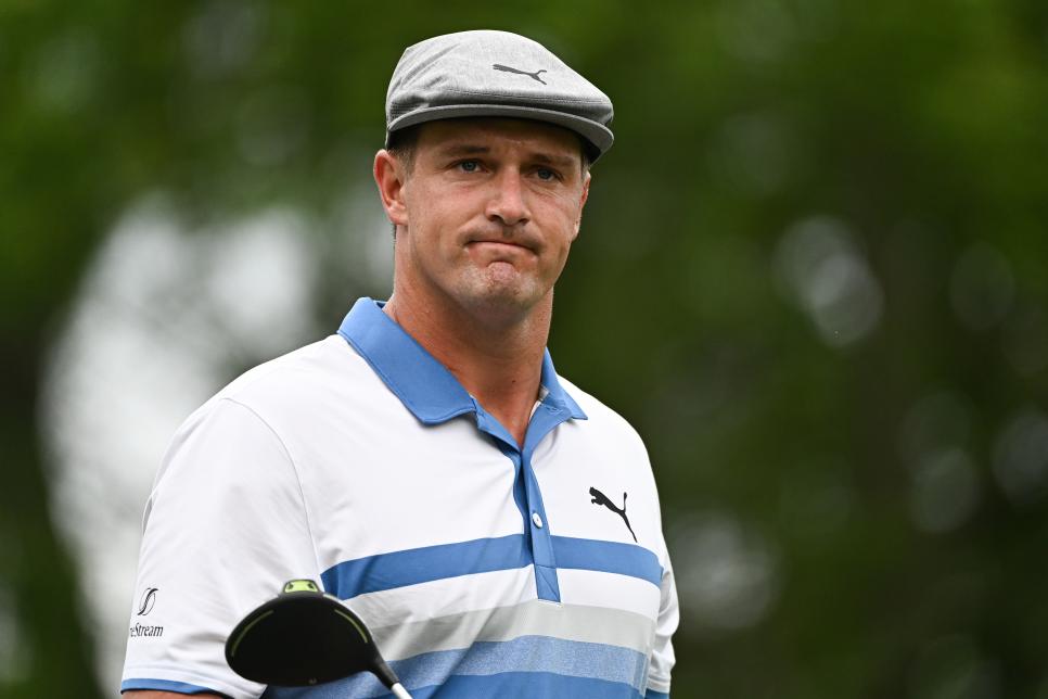 DUBLIN, OHIO - JUNE 04: Bryson DeChambeau walks off the 18th tee box during the first round of the Memorial Tournament presented by Nationwide at Muirfield Village Golf Club on June 4, 2021 in Dublin, Ohio. (Photo by Ben Jared/PGA TOUR via Getty Images)