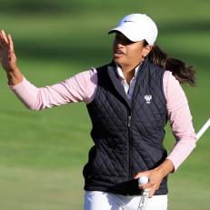 SAN FRANCISCO, CALIFORNIA - JUNE 03: Megha Ganne reacts after finishing on the 18th hole during the first round of the 76th U.S. Women's Open Championship at The Olympic Club on June 03, 2021 in San Francisco, California. (Photo by Sean M. Haffey/Getty Images)