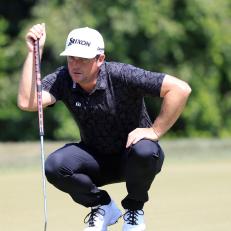PALM HARBOR, FLORIDA - MAY 01: Keegan Bradley of the United States lines up a putt on the seventh green during the third round of the Valspar Championship on the Copperhead Course at Innisbrook Resort on May 01, 2021 in Palm Harbor, Florida. (Photo by Sam Greenwood/Getty Images)