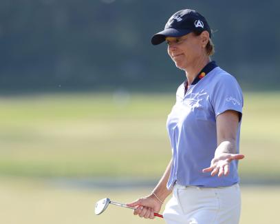 Annika Sorenstam comes away encouraged after playing her first LPGA round since 2008