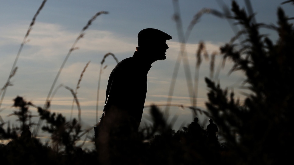 CARNOUSTIE, SCOTLAND - JULY 19:  Bryson DeChambeau of the United States prepares to play his second shot on the 15th hole during the first round of the 147th Open Championship at Carnoustie Golf Club on July 19, 2018 in Carnoustie, Scotland.  (Photo by Francois Nel/Getty Images)