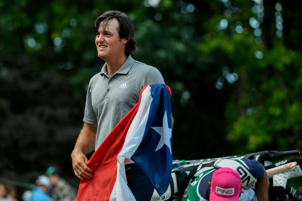 RALEIGH, NC - JUNE 06: Mito Pereira of Chile celebrates winning in the final round of the REX Hospital Open at The Country Club at Wakefield Plantation on June 6,  2021 in Raleigh, North Carolina. (Photo by Tracy Wilcox/PGA TOUR via Getty Images)