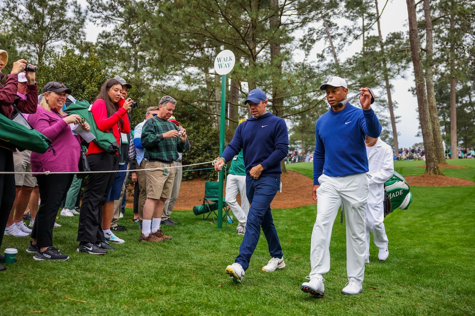 Masters 2023 Tiger Woods plays practice round with Rory McIlroy, Tom