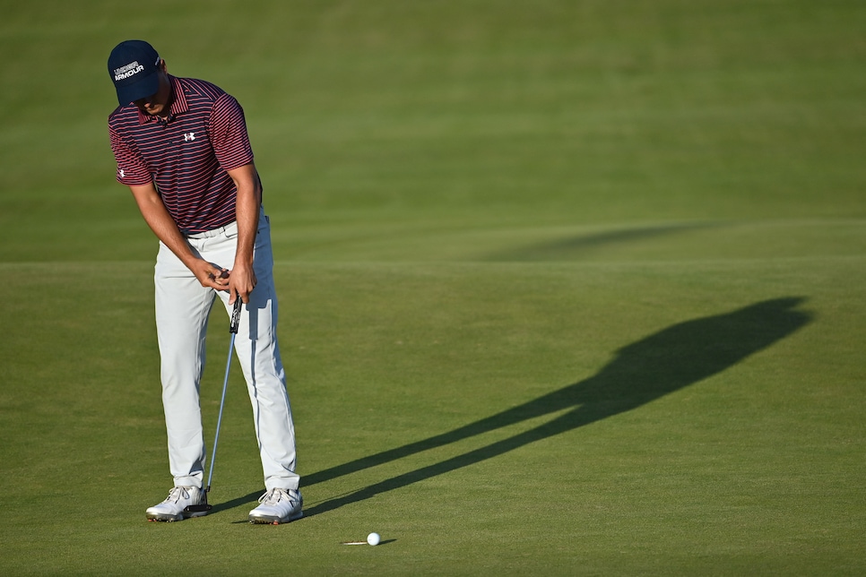 The Open 2021: Jordan Spieth misses painfully short par putt on 18 ...