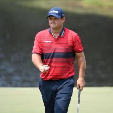 MEMPHIS, TN - AUGUST 08: Patrick Reed at the ninth green does a ball wave during the final round of the World Golf Championships-FedEx St. Jude Invitational at TPC Southwind on August 8, 2021 in Memphis, Tennessee. (Photo by Tracy Wilcox/PGA TOUR via Getty Images)