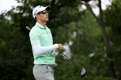 Ball finishes inside tree, leads to testy exchange between tour player and rules official