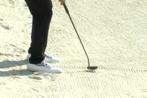 PGA Tour pro gets creative using a putter out of a Caves Valley bunker