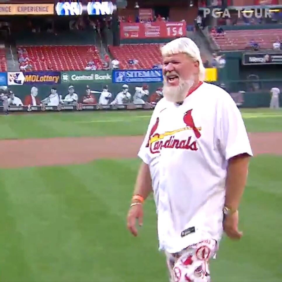 John Daly Throws First Pitch Into Stands at Cardinals Game