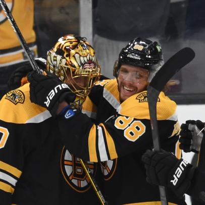 David Pastrnak was so hyped about Tuukka Rask’s return to the Bruins he promised he would score a hat trick … then he did