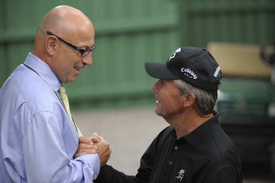 Tim Rosaforte and Gary Player during the second round of the 2009 Masters held in Augusta, Georgia at Augusta National Golf Club on Friday, April 10, 2009