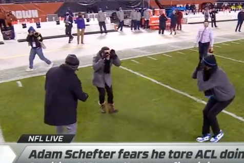 It appears that Adam Schefter did, indeed, tear his meniscus doing 'the Griddy' dance
