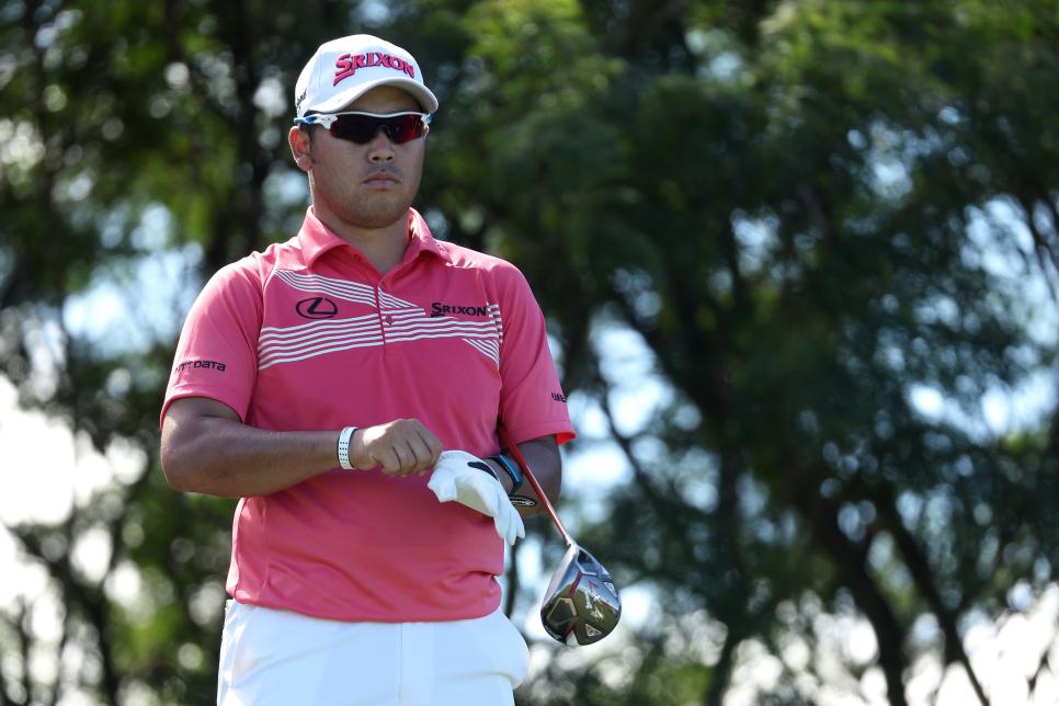 LAHAINA, HAWAII - JANUARY 07: Hideki Matsuyama of Japan plays his shot from the sixth tee during the second round of the Sentry Tournament of Champions at the Plantation Course at Kapalua Golf Club on January 07, 2022 in Lahaina, Hawaii. (Photo by Gregory Shamus/Getty Images)