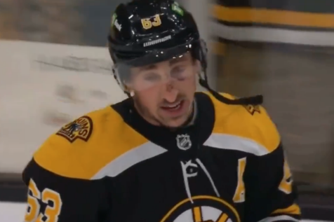 Brad Marchand says you have to be careful on hot mics, immediately curses on hot mic