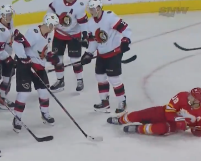 Matthew Tkachuk whacking his brother Brady below the belt is good old-fashioned family fun