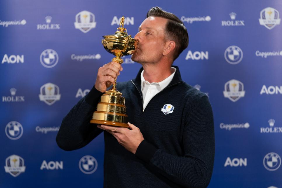 ORLANDO, FLORIDA - MARCH 15: 2023 European Ryder Cup Captain Henrik Stenson of Sweden poses for a portrait on March 15, 2022 in Orlando, Florida. (Photo by Hailey Garrett/Getty Images)