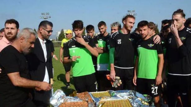 Eight players for Turkish soccer team suspended indefinitely for eating presidential candidate’s Baklava