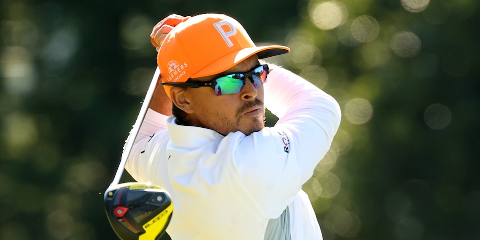 INZAI, JAPAN - OCTOBER 24: Rickie Fowler of the United States hits his tee shot on the 4th hole during the final round of the ZOZO Championship at Accordia Golf Narashino Country Club on October 24, 2021 in Inzai, Chiba, Japan. (Photo by Atsushi Tomura/Getty Images)