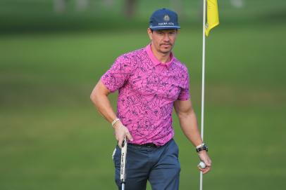 Let’s talk about the polo T-shirt Mark Wahlberg wore at the Sony Open Pro-Am