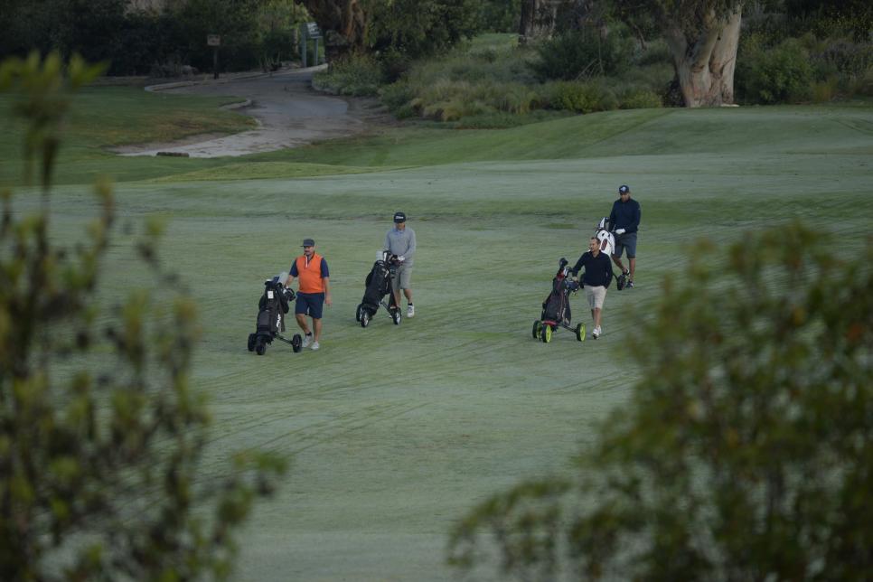 golfers-walking-push-carts