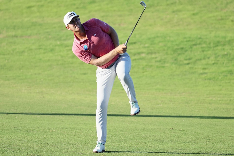 SOUTHAMPTON, BERMUDA - OCTOBER 30: Seamus Power of Ireland hits his second shot on the 14th hole during the final round of the Butterfield Bermuda Championship at Port Royal Golf Course on October 30, 2022 in Southampton, . (Photo by Andy Lyons/Getty Images)