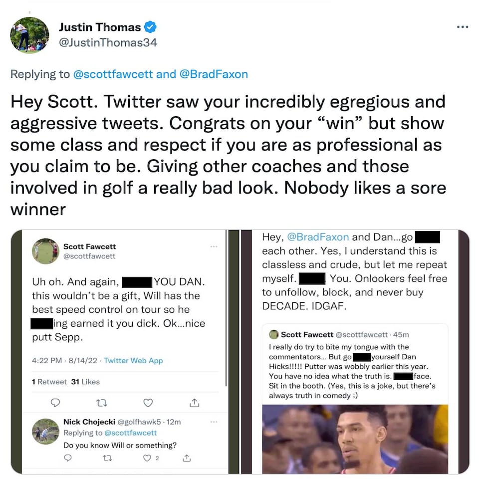 https://www.golfdigest.com/content/dam/images/golfdigest/fullset/2022/12/scott-fawcett-rant-justin-thomas-redacted-tweet.jpg