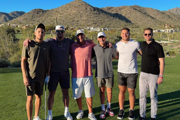 Joe Burrow easing back into post-Super Bowl life with all-star golf crew  including Devin Booker, Nick Bosa, and Sam Hubbard, This is the Loop