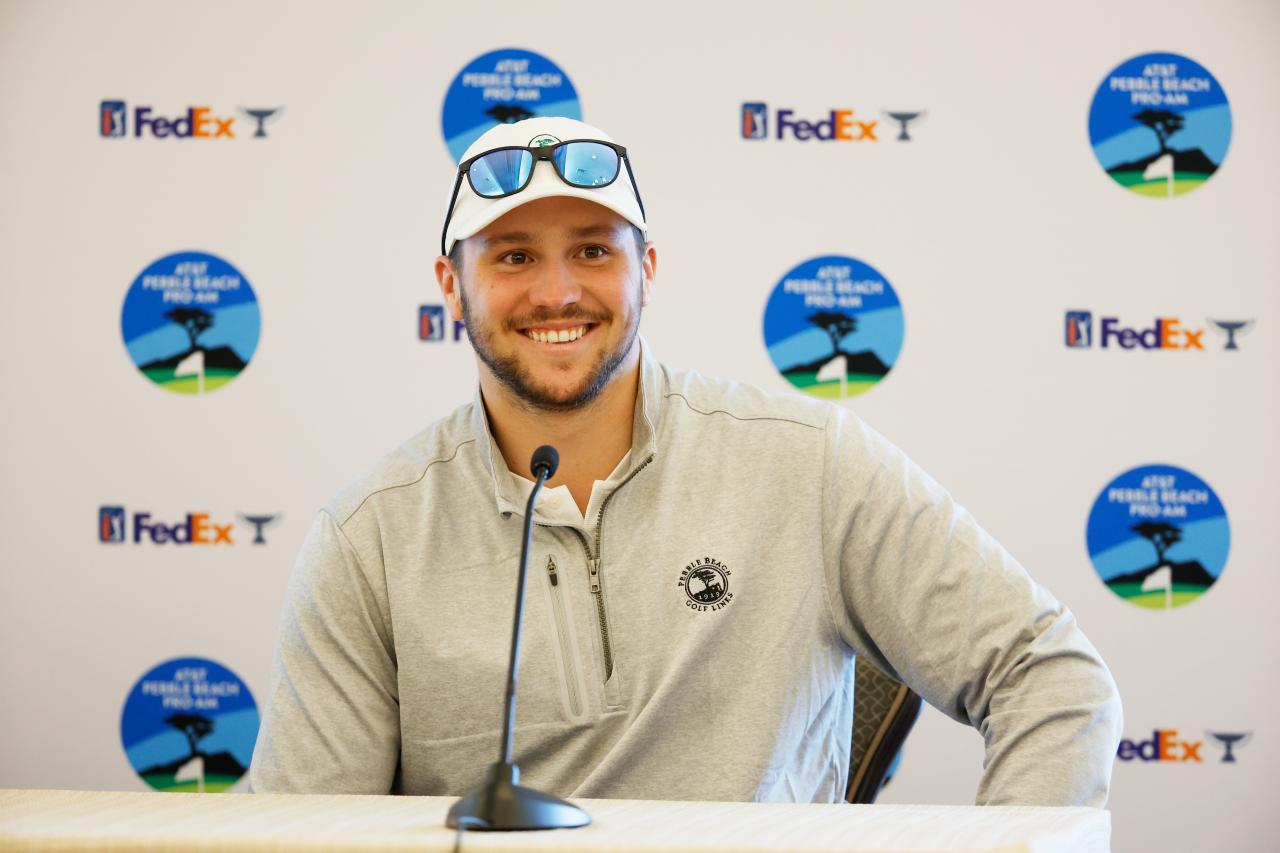 Watch Bills' Josh Allen use his arm to get golf ball over tree at Pebble  Beach Pro-Am 