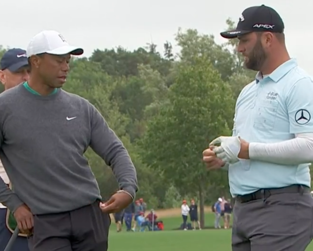 This video of Tiger Woods and Jon Rahm talking golf swing should be the only thing you watch today