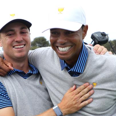 Justin Thomas on why he and Jordan Spieth are already at a trash-talking disadvantage against Tiger and Rory is perfect